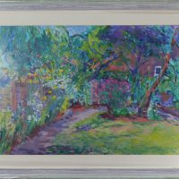 Abstract_garden 2 - watercolours, frame with glass cover - 33 x 23