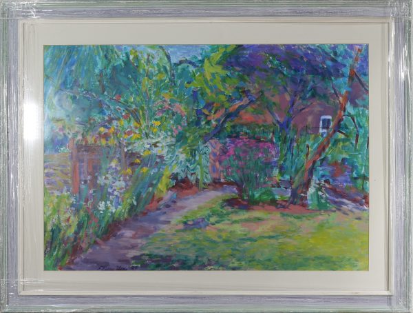 Abstract_garden 2 - watercolours, frame with glass cover - 33 x 23