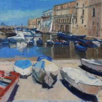 Europe_Beached boats,Puglia 24 x 30