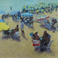 Europe_Card players, Cannes beach 30 x 30