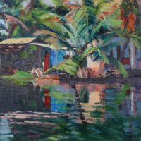 India_Backwater reflections,Kerala 28 x 30