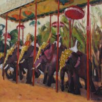 India_Elephants on parade, Kerala 24 x 30