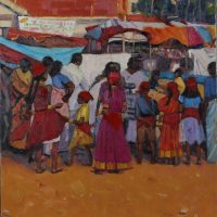 India_Market stalls, Kerala 24 x 20