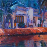 India_On Karriamuttam canal,Kerala 24 x 30