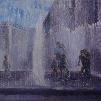 London Southbank water fountain 24 x 30