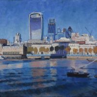 London_Thames Cityscape in Autumn sunlight 24 x 30