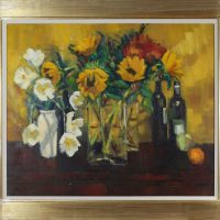 Still life_Still life with sunflowers 30 x 36