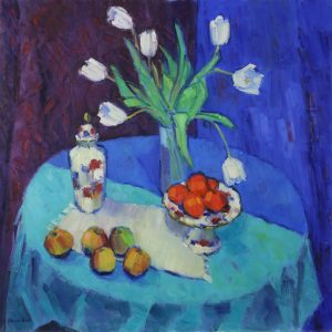 Still life_White tulips 30 x 30