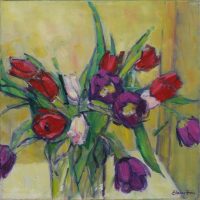 Still life_redtulips 20 x 20
