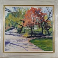 UK_Crossing the bridge, Waterlow Park. 26 x 28