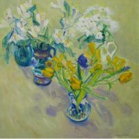 Still life Yellow Tulips 32 x32